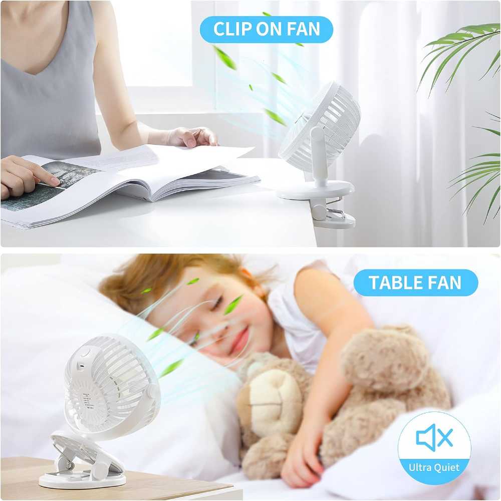 SmartDevil Clip-On Fan – 360° Portable Mini Desk Fan