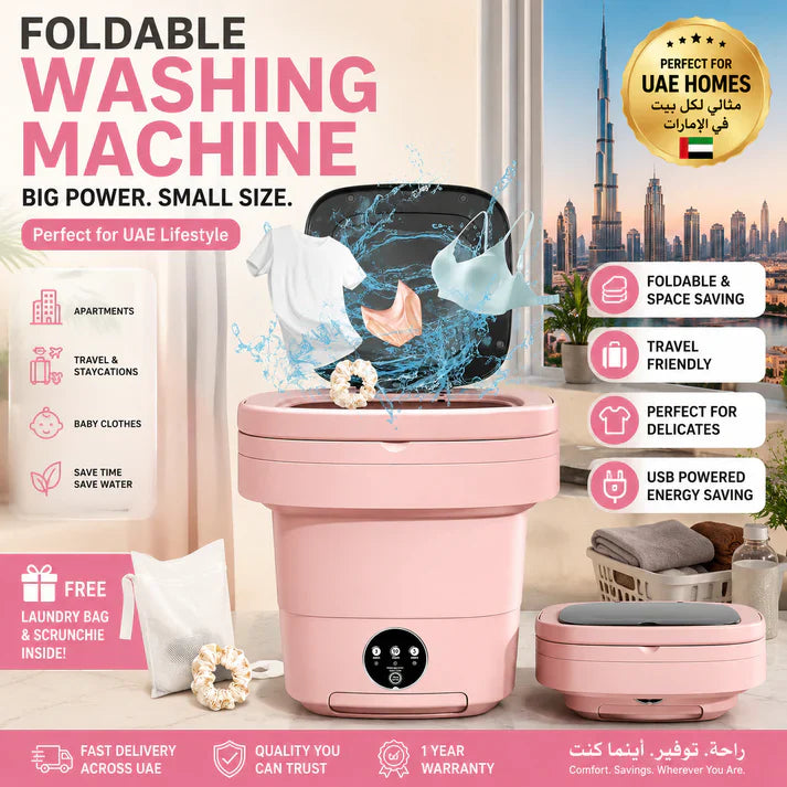 Foldable Mini Laundry Machine – Portable Compact Washer for Travel, Dorms & Small Spaces
