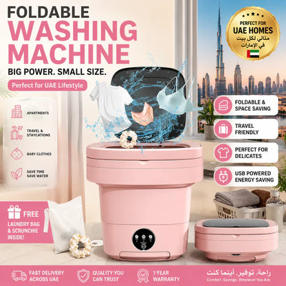 Foldable Mini Laundry Machine – Portable Compact Washer for Travel, Dorms & Small Spaces