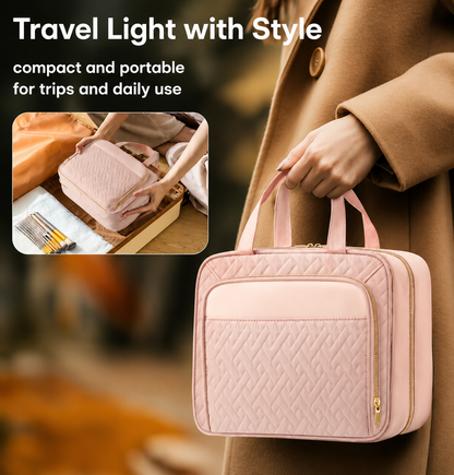 Large Travel Cosmetic Bag with Waterproof Hanging Hook