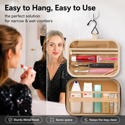 Large Travel Cosmetic Bag with Waterproof Hanging Hook