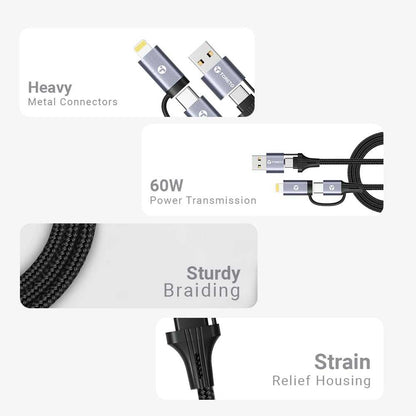 4-in-1 Multiple Port 240W Fast Charging Cable