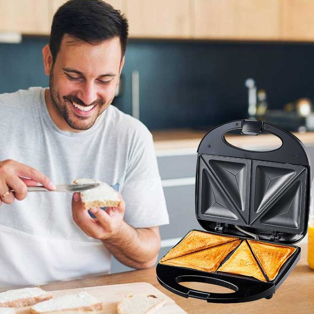 3-in-1 Sandwich Press Grill – Breakfast Maker