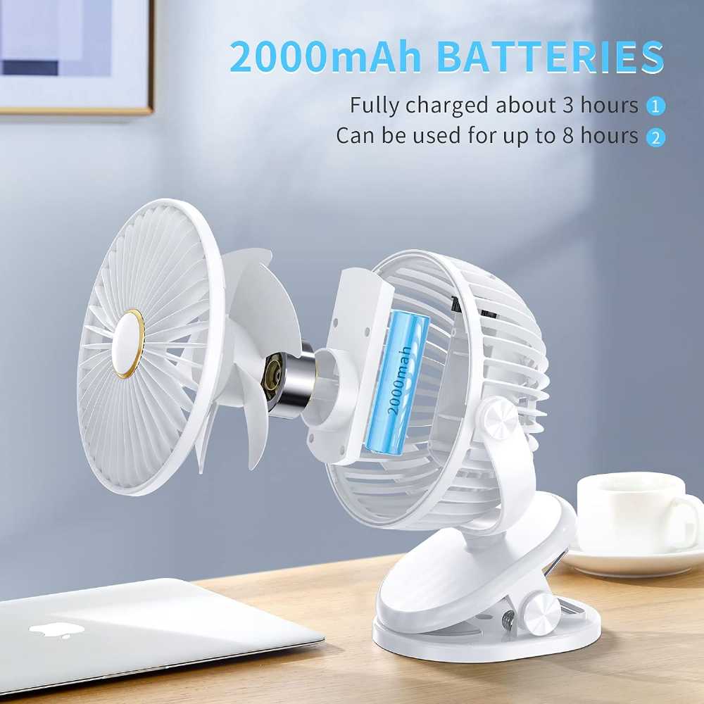 SmartDevil Clip-On Fan – 360° Portable Mini Desk Fan